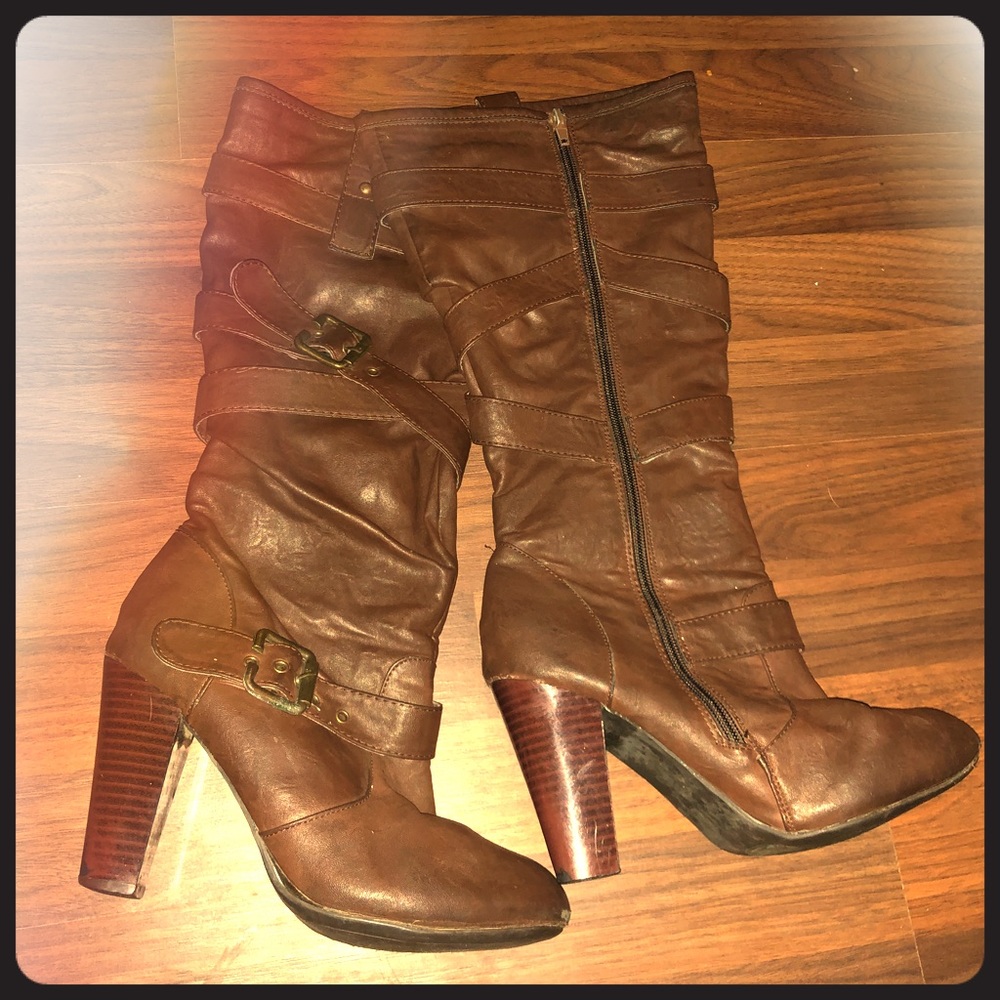 🧟‍♀️👻Fleece lined dark brown boots😈